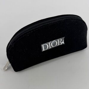 New Dior Beauty Black Velvet Cosmetic Pouch Makeup Bag